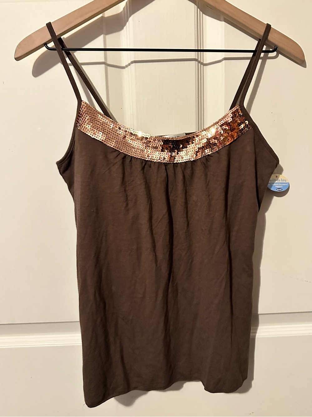 Old Navy | Cami | Old Navy Brown Sequin Trim Cami Tank Top